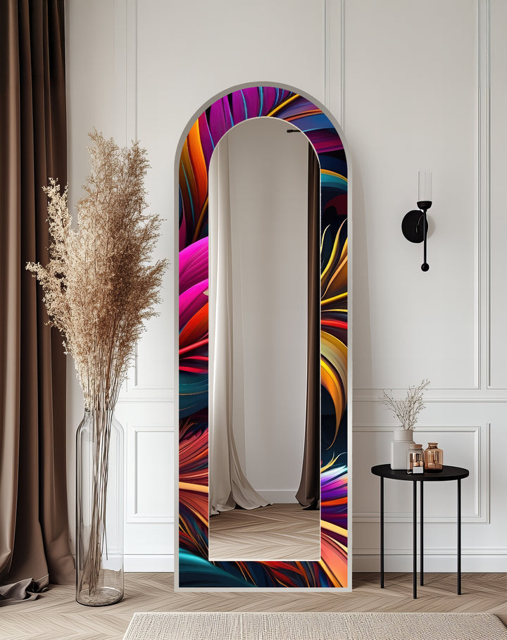 Electric Vortex Print – Abstract Floor Mirror