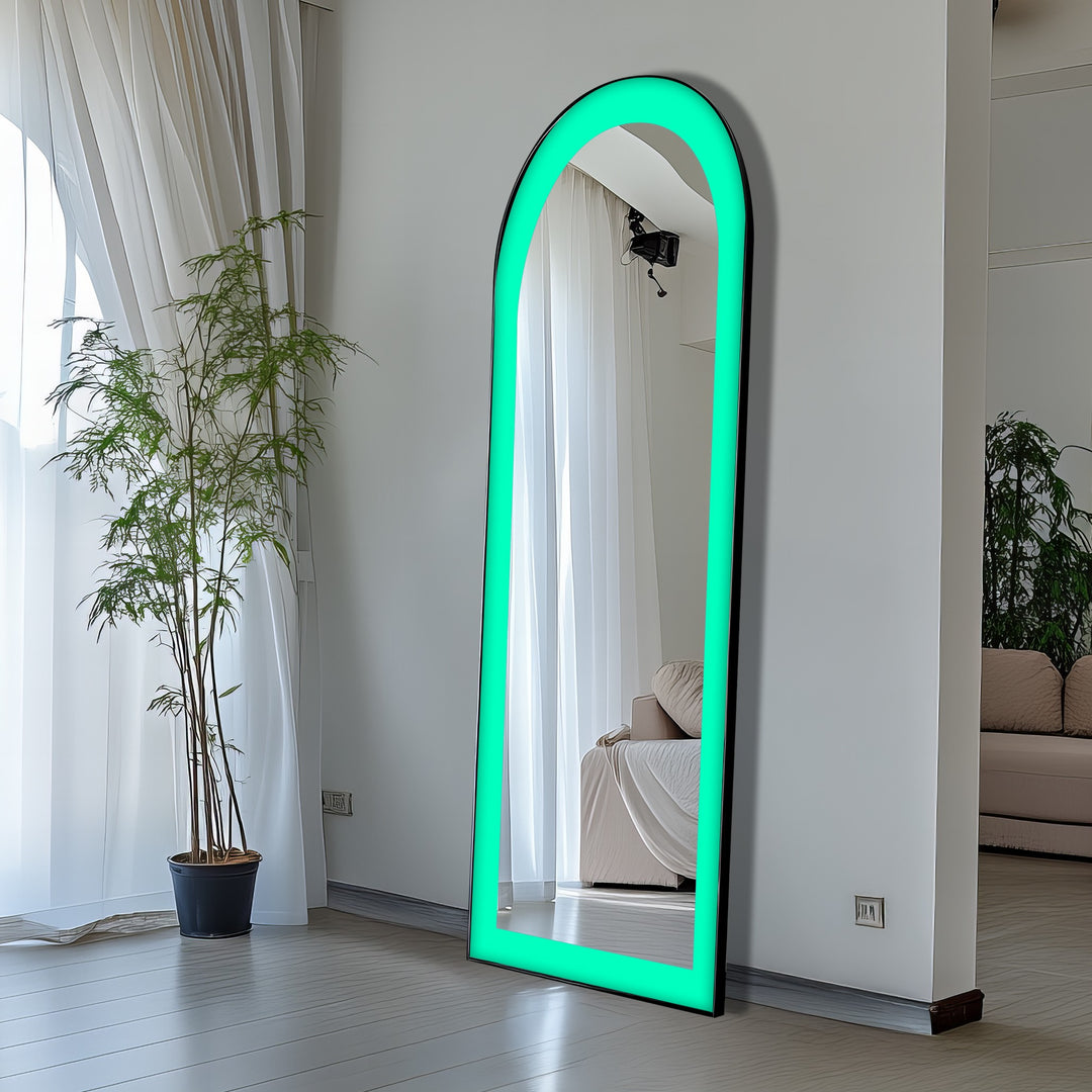 Aqua Green - Abstract Floor Mirror