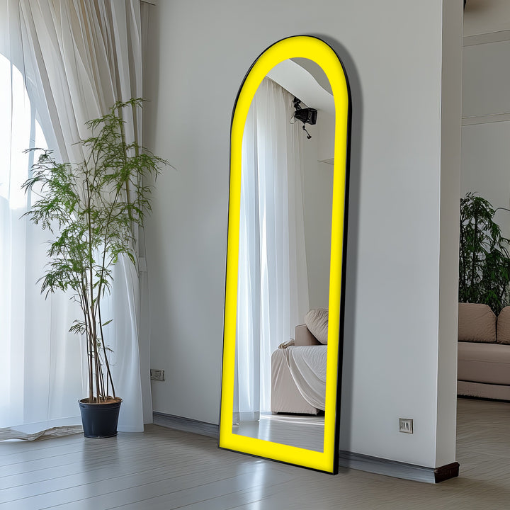 Bold Yellow - Abstract Floor Mirror