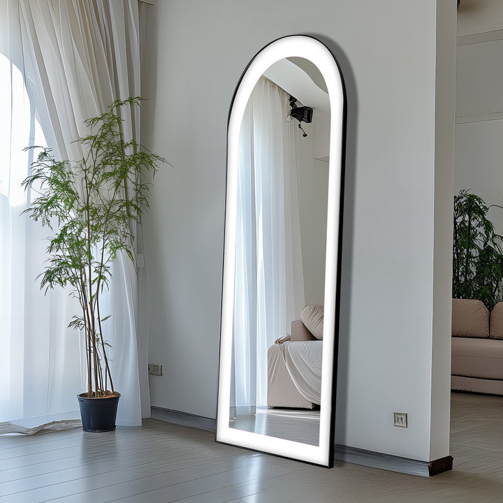 White Modern Minimalist - Abstract Floor Mirror