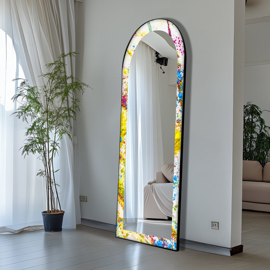Colorburst Splash – Abstrakter Standspiegel 