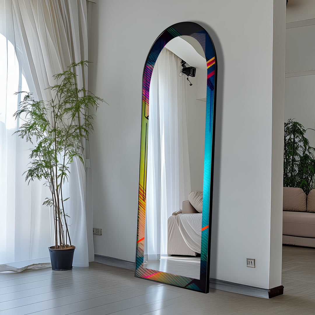 Color Block Geometric – Abstract Floor Mirror