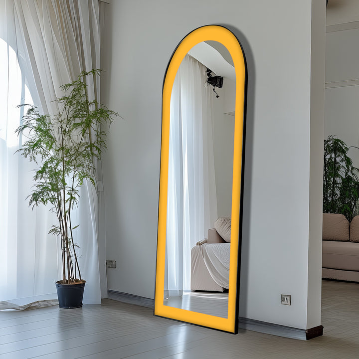 Soft Yellow Arched - Full Lenght Floor Mirror
