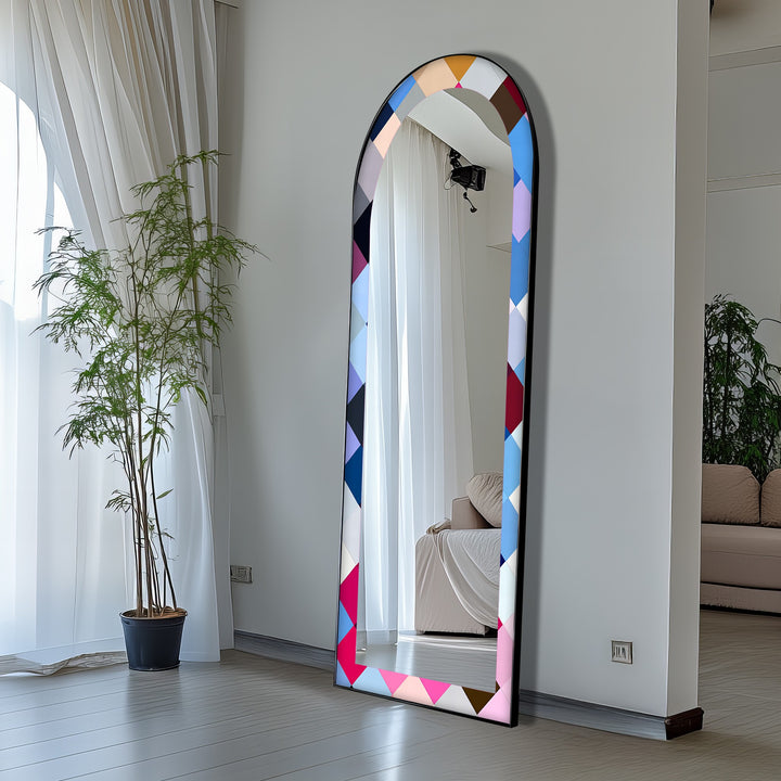 Color Pop Harlequin – Gebeizter Standspiegel 