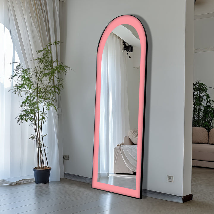 Soft Pink - Abstract Floor Mirror