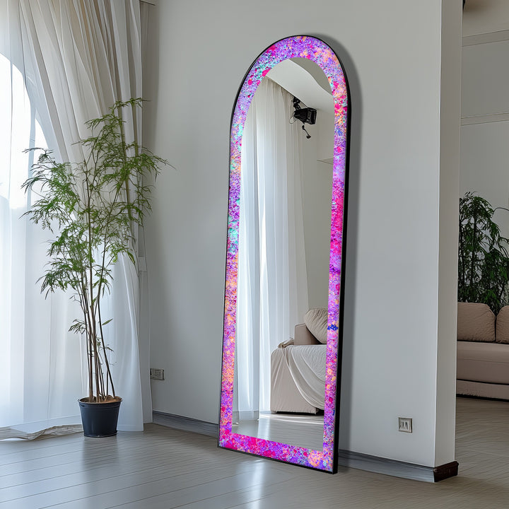Cosmic Bloom – Abstract Floor Mirror