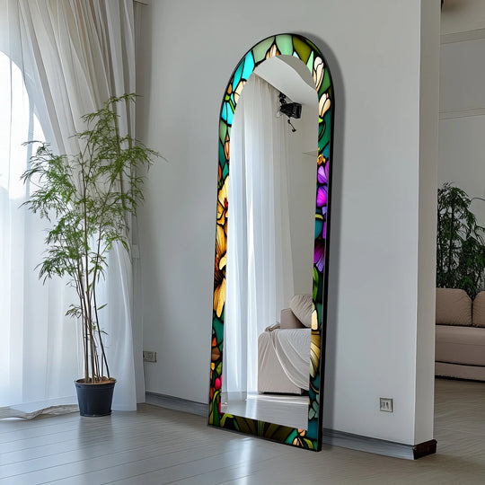 Colorful Arched - Stained Floor Mirror - MyPhotoStation