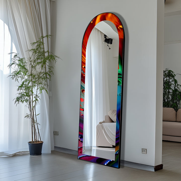Molten Color Flow – Abstract Floor Mirror