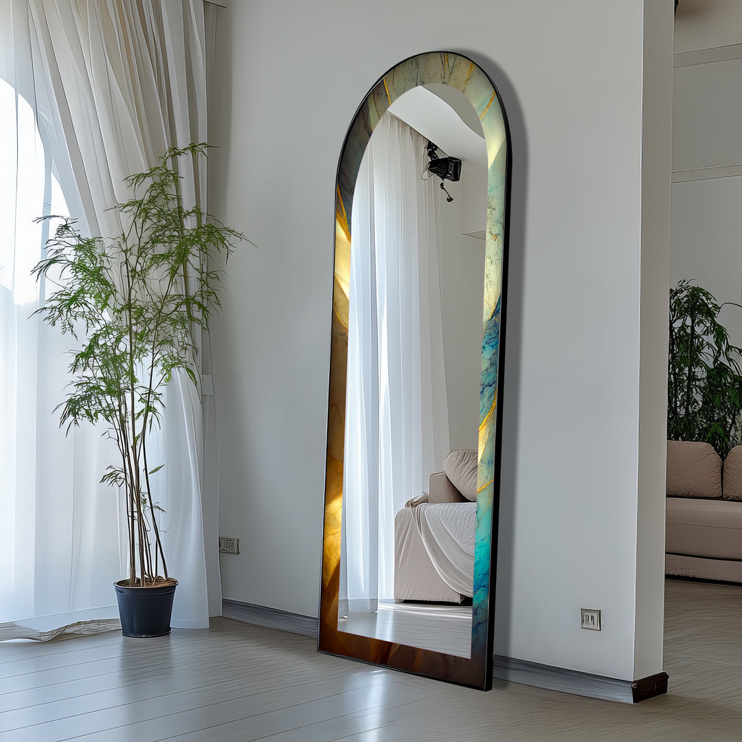 Marbled Sunrise Gradient – Floor Mirror