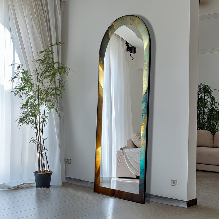 Marbled Sunrise Gradient – Floor Mirror