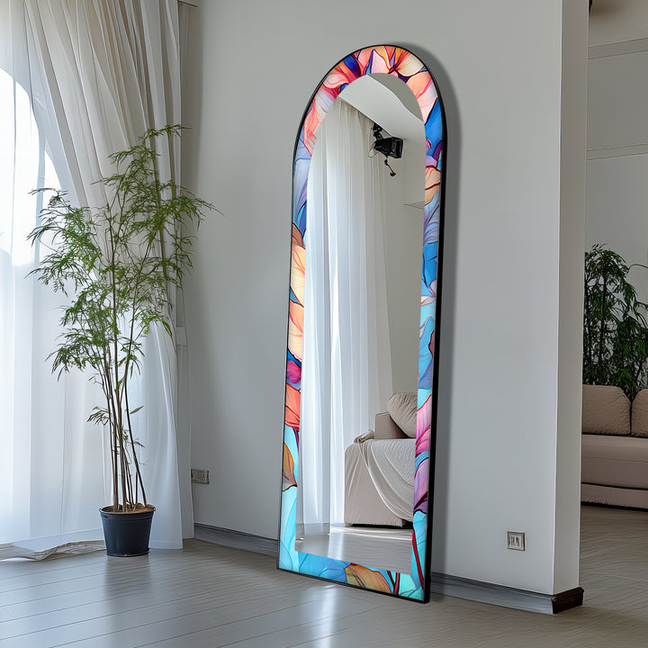 Color Bloom Aura – Floral Floor Mirror