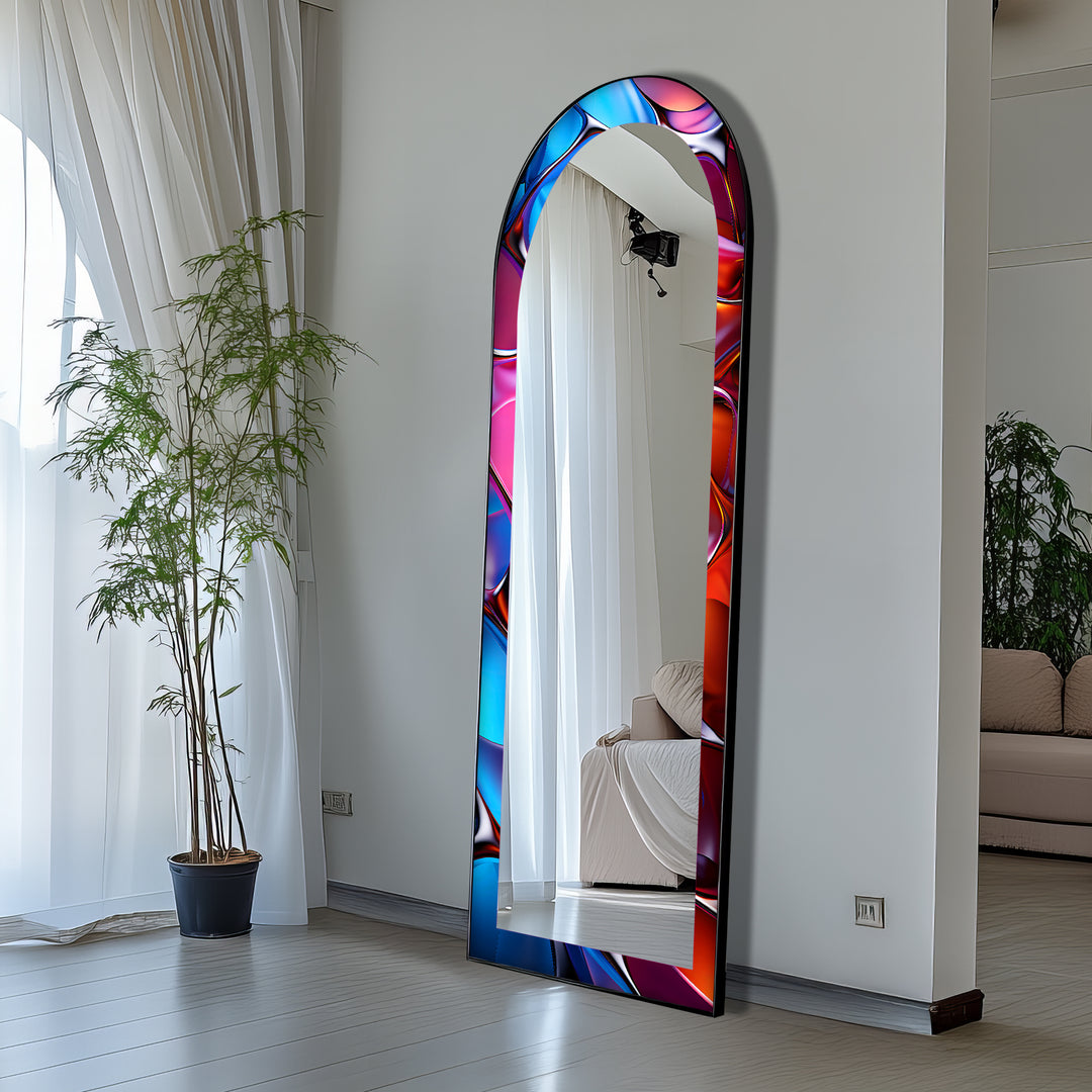 Neon Liquid Chrome – Stained Floor Mirror