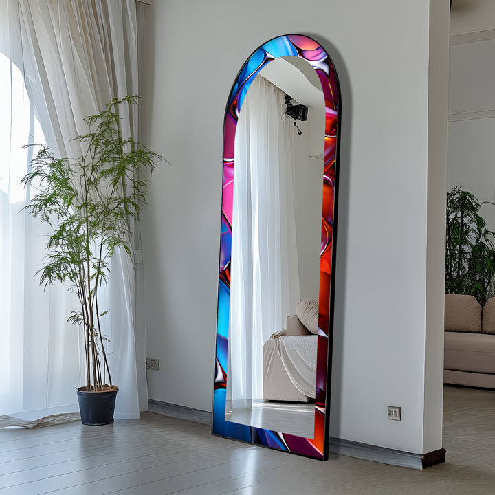 Neon Liquid Chrome – Stained Floor Mirror