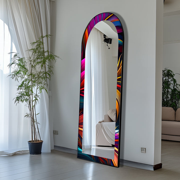 Electric Vortex Print – Abstract Floor Mirror