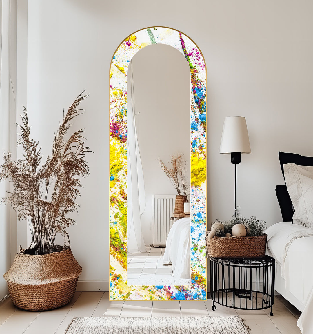 Colorburst Splash – Abstrakter Standspiegel 