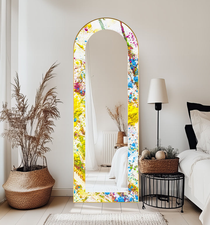 Colorburst Splash – Abstrakter Standspiegel 