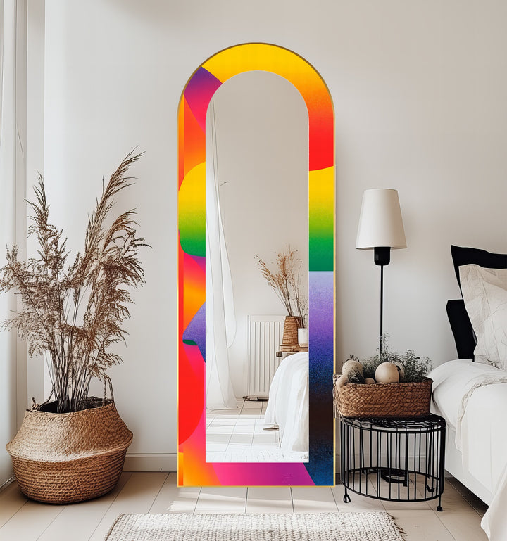 Rainbow Gradient Modern – Abstract Floor Mirror