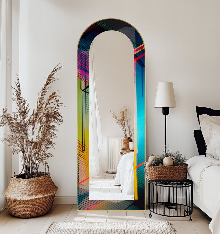 Color Block Geometric – Abstract Floor Mirror