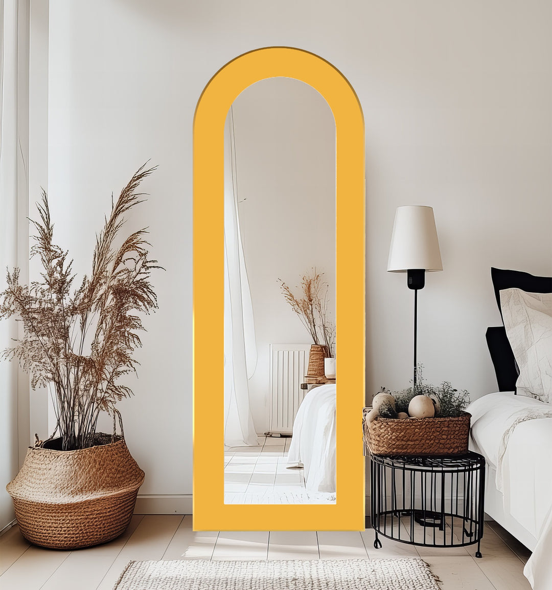 Soft Yellow Arched - Full Lenght Floor Mirror