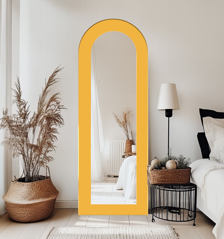 Soft Yellow Arched - Full Lenght Floor Mirror