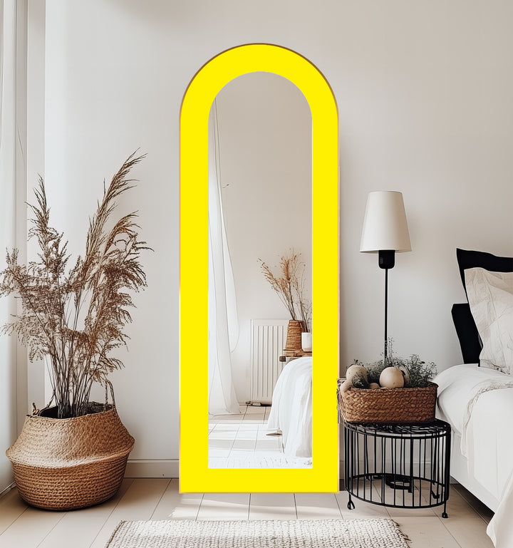 Bold Yellow - Abstract Floor Mirror