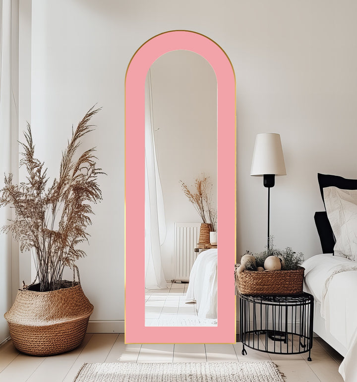 Soft Pink - Abstract Floor Mirror