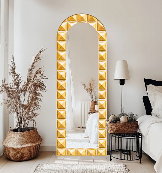 Golden Pyramid - Mosaic Floor Mirror - MyPhotoStation