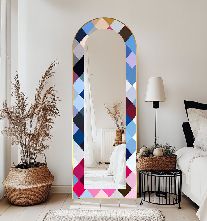 Color Pop Harlequin – Gebeizter Standspiegel 