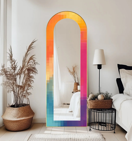 PixelGlow Fusion – Abstract Floor Mirror - MyPhotoStation