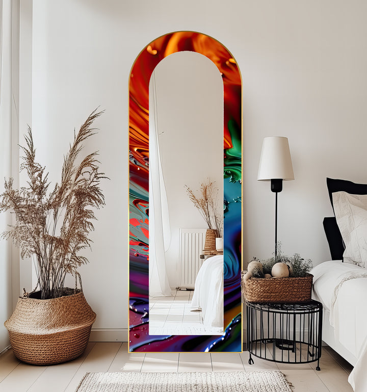 Molten Color Flow – Abstract Floor Mirror