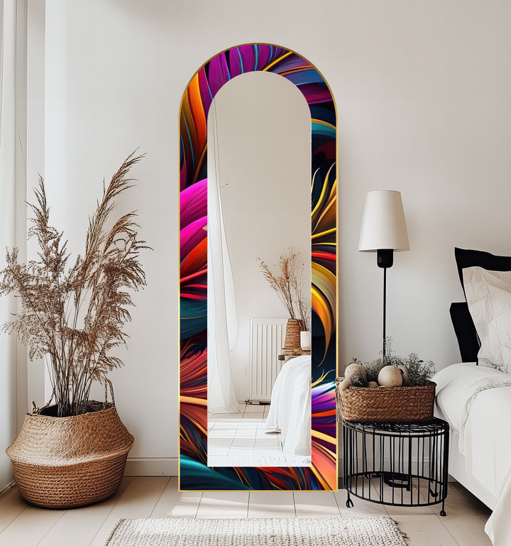 Electric Vortex Print – Abstract Floor Mirror