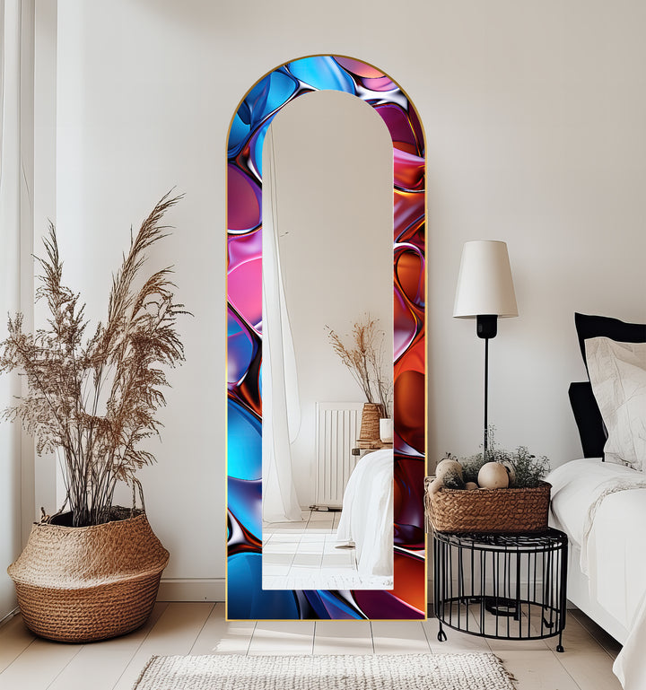 Neon Liquid Chrome – Stained Floor Mirror