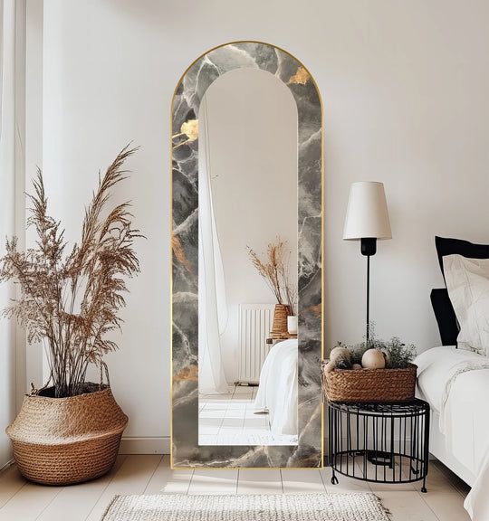 Smoky Marble Vein – Abstract Floor Mirror - MyPhotoStation