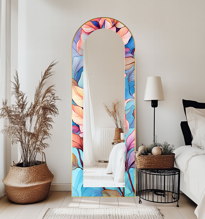 Color Bloom Aura – Floral Floor Mirror