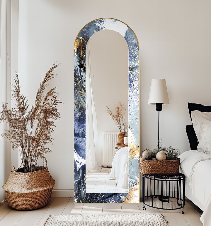 Midnight Sky Elegance – Abstract Floor Mirror