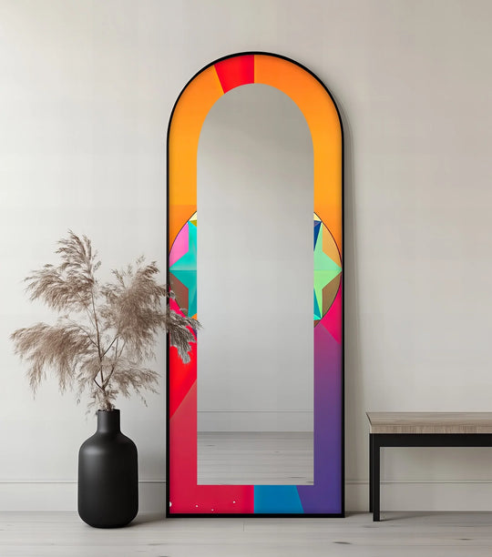 Multicolor Geometric Arch - Full Lenght Abstract Floor Mirror - MyPhotoStation