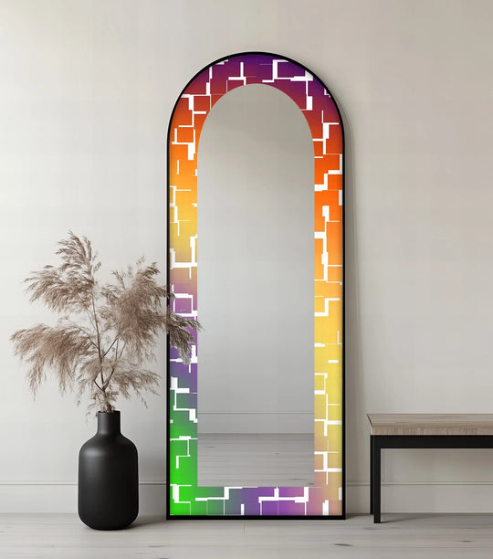 Pixel Glow – Stained Floor Mirror - MyPhotoStation