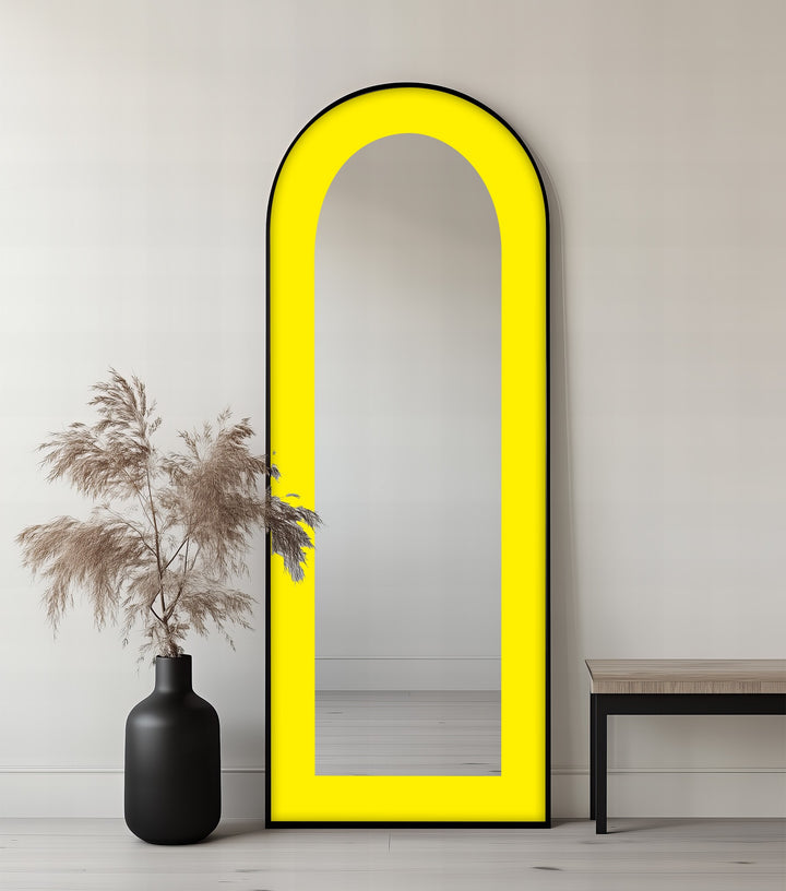 Bold Yellow - Abstract Floor Mirror