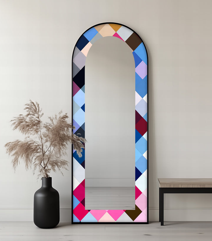 Color Pop Harlequin – Gebeizter Standspiegel 