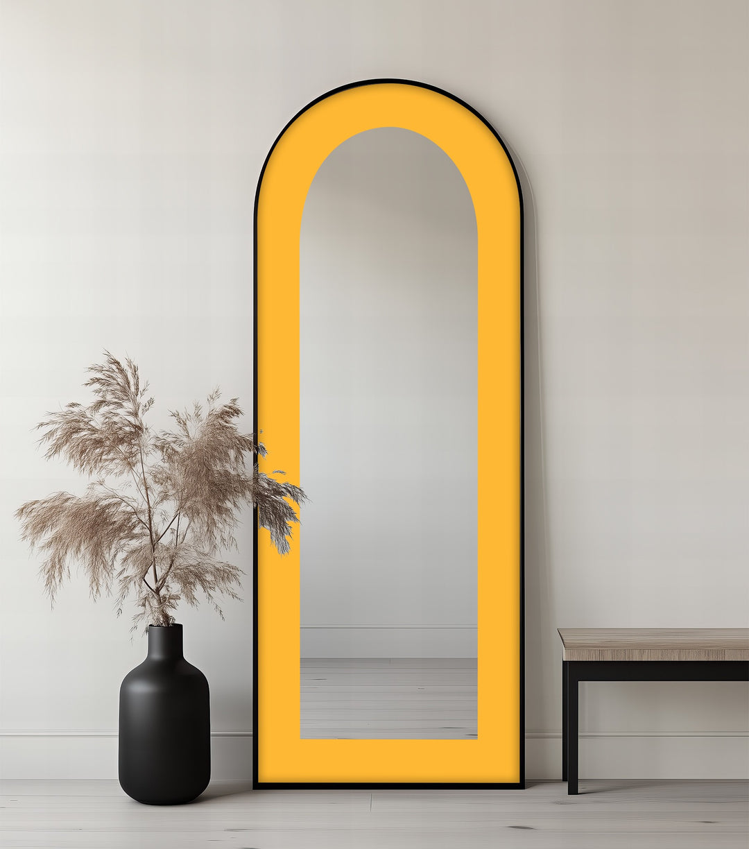 Soft Yellow Arched - Full Lenght Floor Mirror