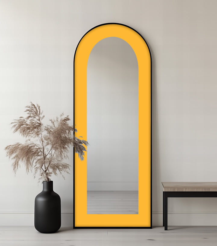 Soft Yellow Arched - Full Lenght Floor Mirror