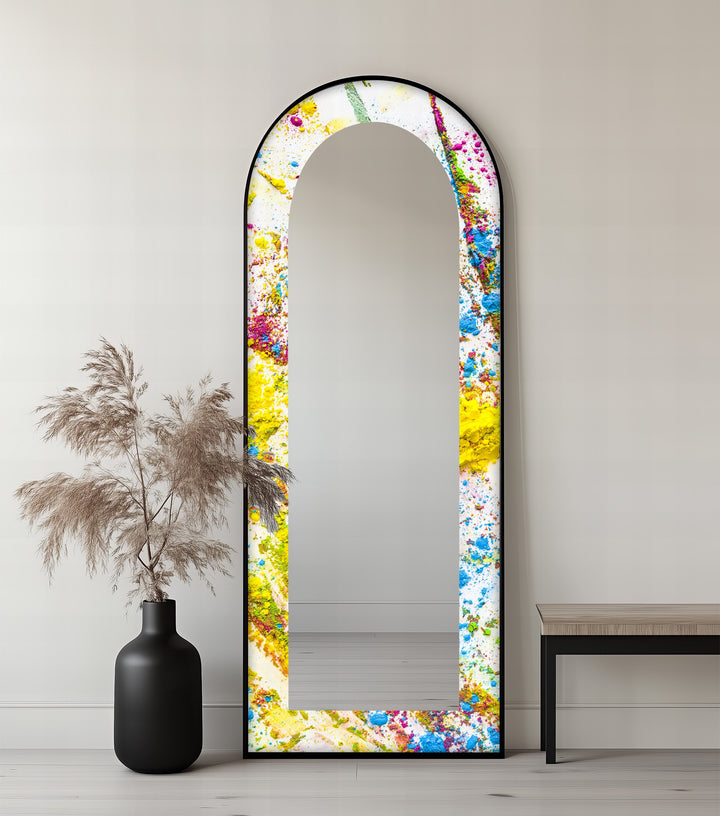 Colorburst Splash – Abstrakter Standspiegel 