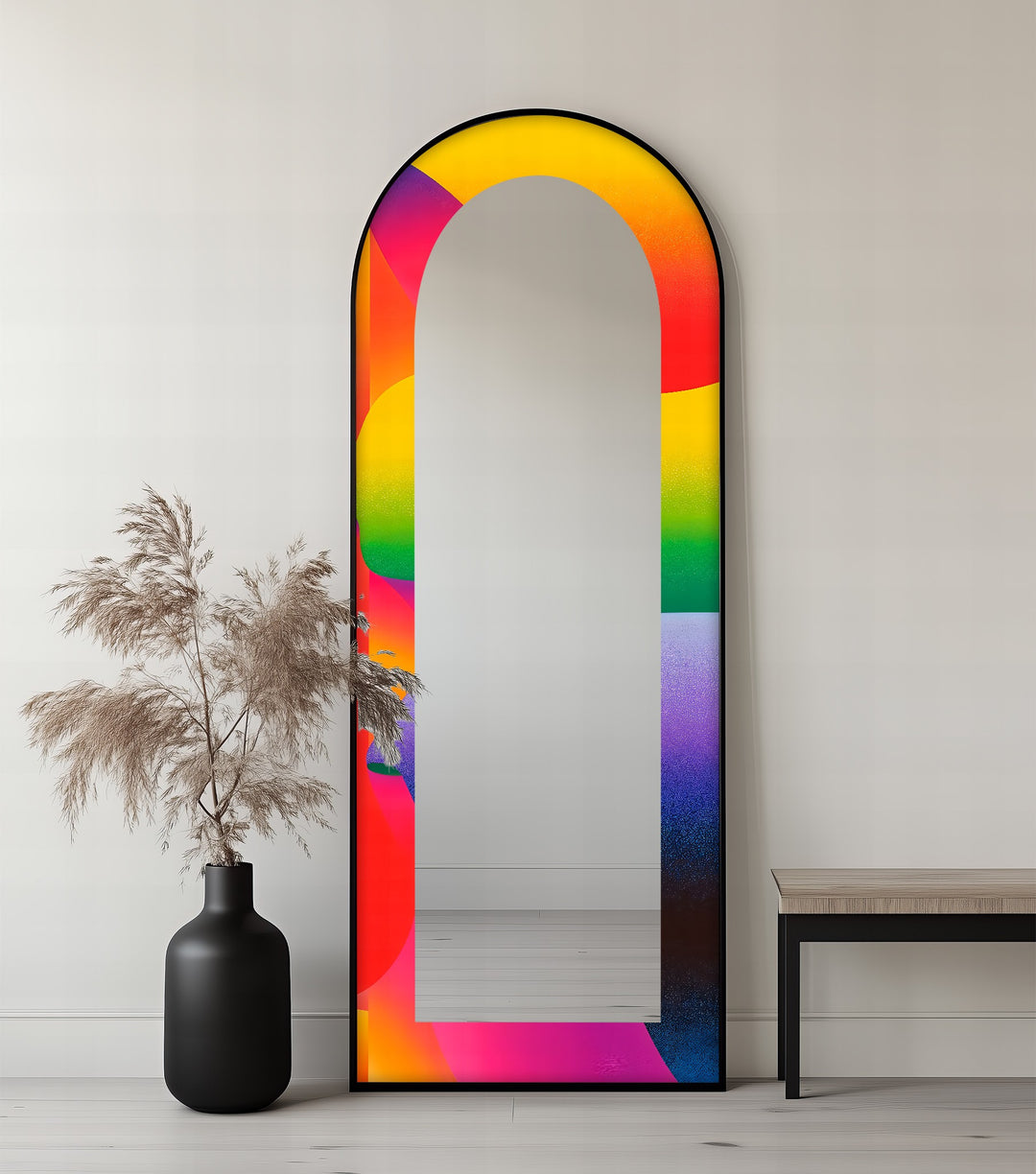Rainbow Gradient Modern – Abstract Floor Mirror