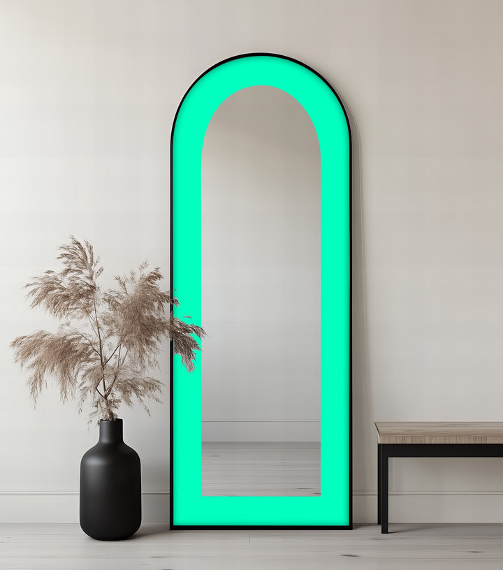 Aqua Green - Abstract Floor Mirror