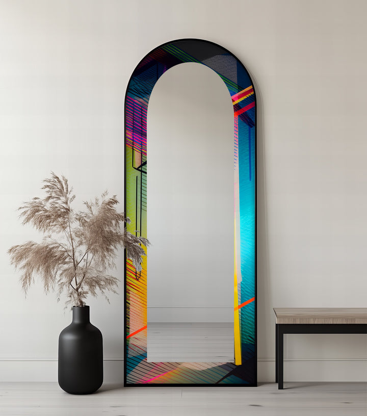 Color Block Geometric – Abstract Floor Mirror