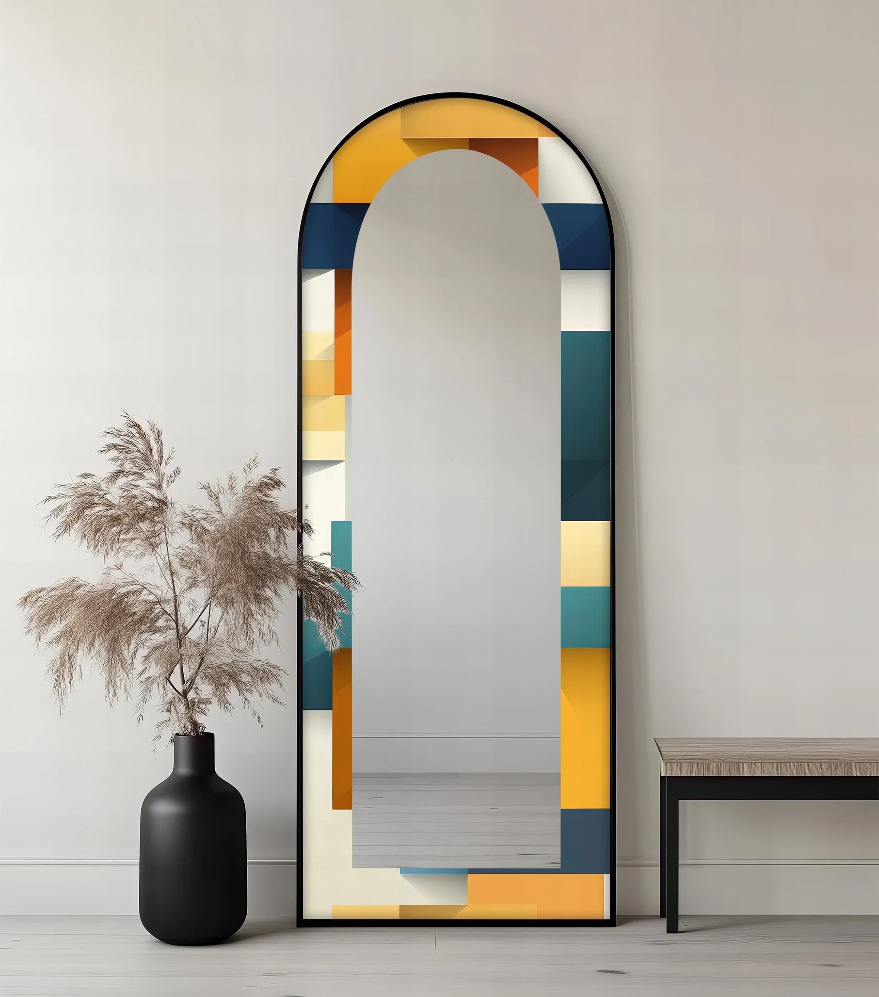 Modern Color Block Arched - Full Lenght Floor Mirror – MyPhotoStation