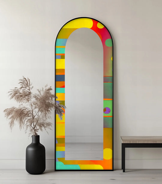 Abstract Circle and Stripe - Full Lenght Floor Mirror - MyPhotoStation