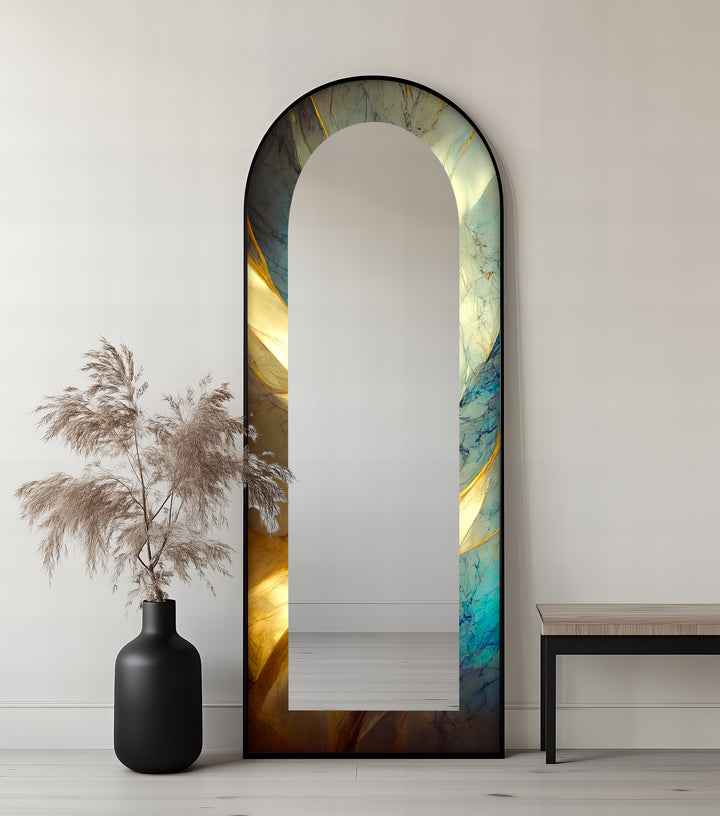 Marbled Sunrise Gradient – Floor Mirror