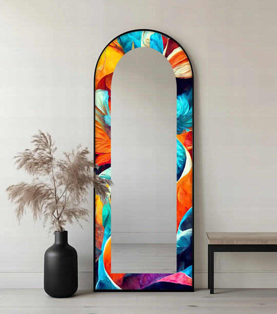 Vibrant Color Flow – Abstract Floor Mirror - MyPhotoStation