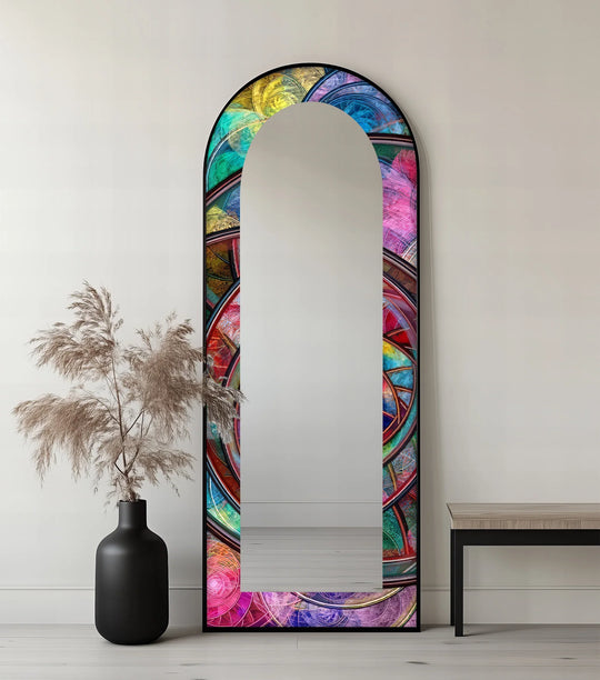 Kaleidoscope Fusion Rings – Abstract Floor Mirror - MyPhotoStation